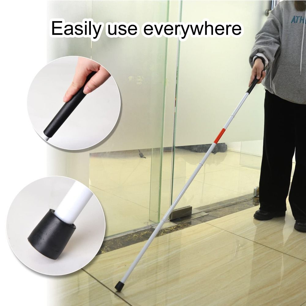 Trekking Poles - アルミ合金製盲人用杖 反射材付き滑り止めグリップ ハイキングトレッキングポール 耐久性のある携帯用折りたたみ杖 アウトドア用