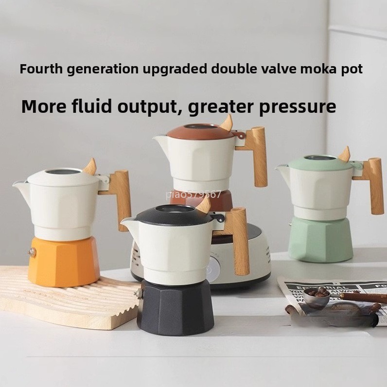 Camp Percolator Coffee - バルブモカポット 3バール ストーブトップエスプレッソメーカー アルミ製 キャンプ用コーヒーパーコレーター 家庭用