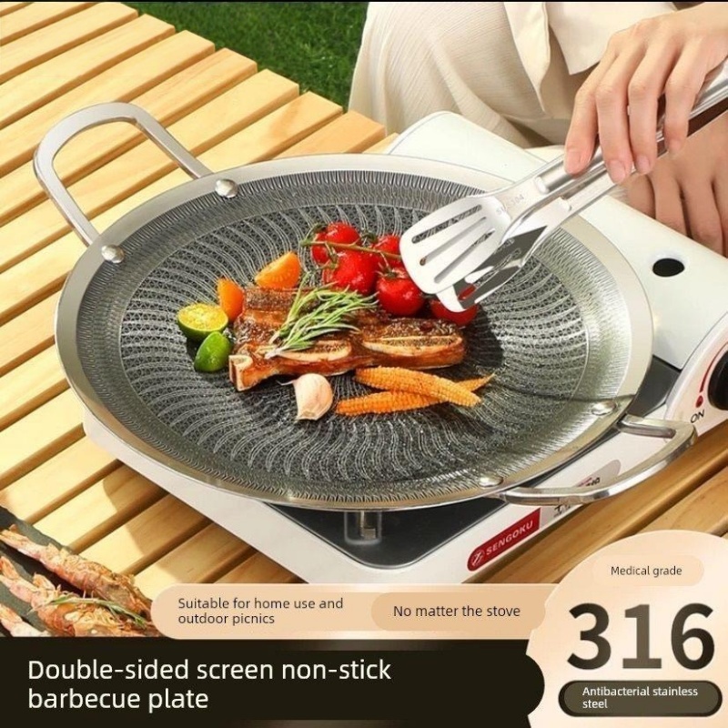 Outdoor Camping Activities - 316ステンレス鋼多機能調理BBQグリルパン、キャンプ、家庭用キッチン、ガスコンロ対応、IH調理器対応