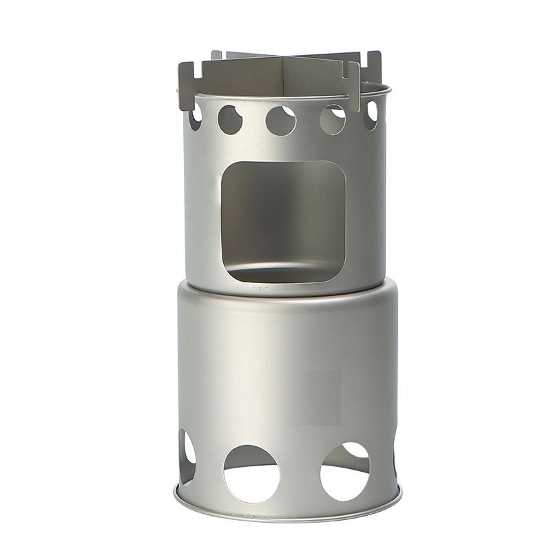 Outdoor Camping Stove Wood - キャンプ用小型チタン製薪ストーブ ポータブルDIY分割式ソリッドスピリット焚き火ストーブ