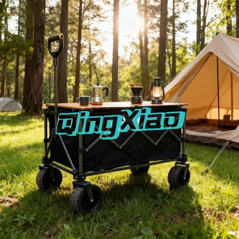 Outdoor Camping Shop - 電動折りたたみ式キャンプワゴンカート、ポータブル屋外ピクニックトロリー、ショッピングや荷物運搬用大型ホイール付き