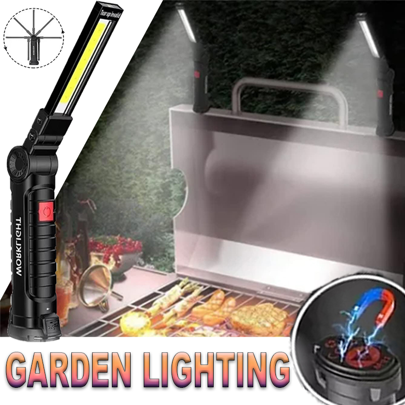Outdoor Camping Lampe - ポータブル LED 懐中電灯 磁気フック付き 屋外修理作業灯 Type-C