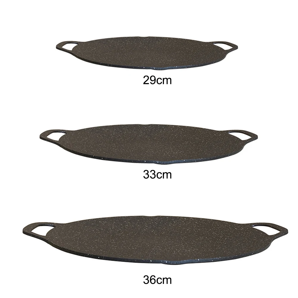 Outdoor Camping Griddle - 焦げ付き防止のベーキング皿,油付きフライパン,電磁調理器,キャンプ用ラウンド,キッチン,家庭用品