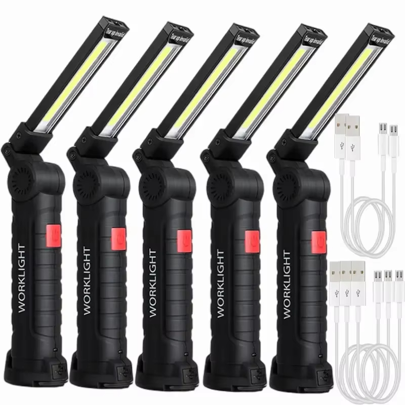 Outdoor Camping Lighting - ポータブル COB LED 懐中電灯 USB 充電式ワークライト磁気ランテルハンギングランプ内蔵バッテリーキャンプトーチ