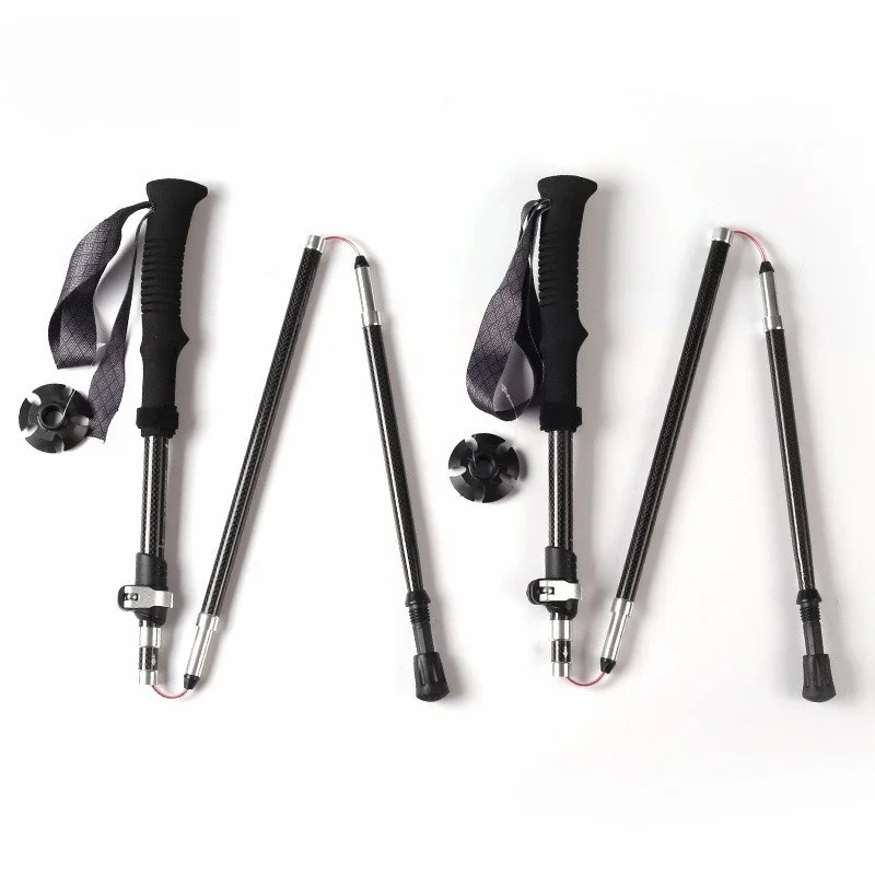 Trekking Poles - 実用的なクラシック3Kカーボンファイバー製5段折りたたみ式トレッキングポールは、持ち運び可能で屋外に保管可能、超軽量で高強度です。