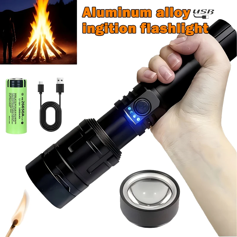 Outdoor Camping Lampe - 超強力懐中電灯集中点火懐中電灯防水軍事戦術ランプ屋外キャンプアドベンチャートーチ