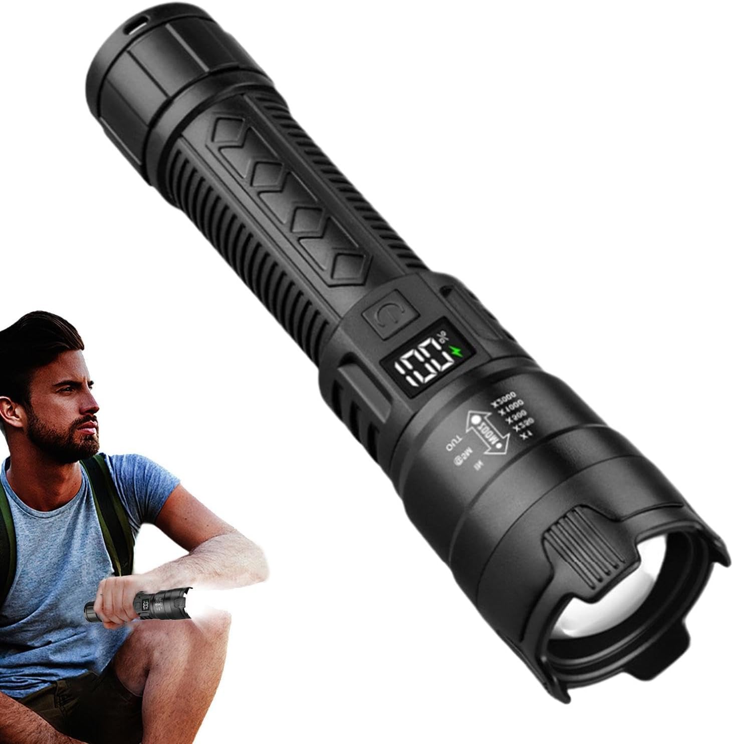 Outdoor Camping And Fishing - 戦術的な LED 懐中電灯 2000LM USB 充電式防水グレードズームトーチ明るいポータブル緊急ライトキャンプ屋外用