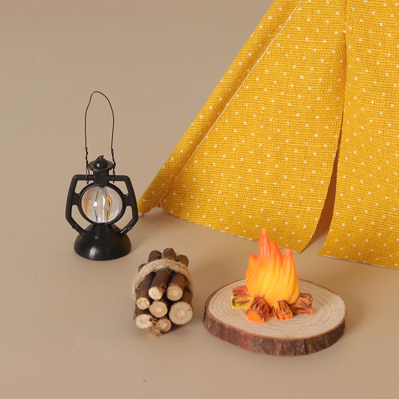 Outdoor Y Camping - 1:12 スケールキャンプテントモデル装飾模擬屋外テント飾りミニチュアシーンアクセサリー人形小さなテントおもちゃ