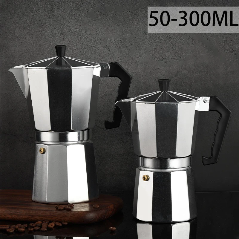 Camp Percolator Coffee - マルチサイズアルミモカポットコーヒーメーカー (50/100/150/300ml) - 家庭用および屋外キャンプ用の耐久性のあるエスプレッソパーコレーター