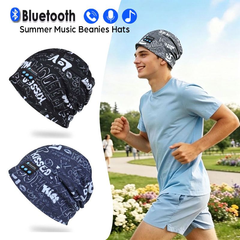 Outdoor Camping Videos - Bluetoothヘッドホン ワイヤレススマートキャップ ヘッドセット サマービーニーハット キャンプ ランニング