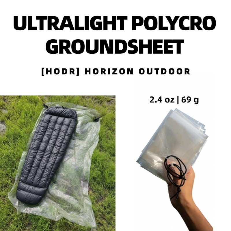 Waterproof Tarp Shelter - [HODR GEAR]超軽量ポリクログランドシート 69g — 防水テントフットプリントタープマットポータブルキャンプULギア、ハイキングギア