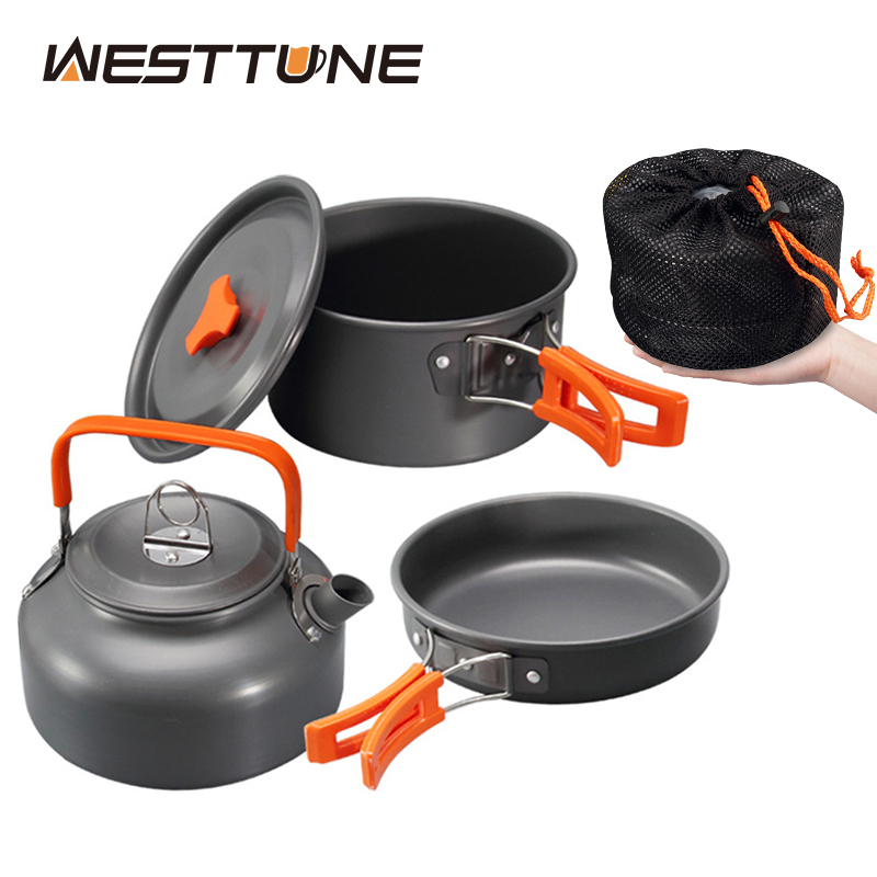 Outdoor Camping Uk - WESTTUNE キャンプ調理器具キット アルミ アウトドア ポータブル クッキングセット