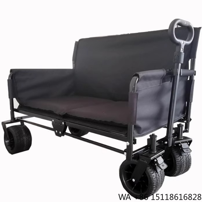 Outdoor Camping And Fishing - JXFT多機能四輪メタル屋外折りたたみワゴンリクライニングソファカート（キャンプ、釣り用）3年保証付き