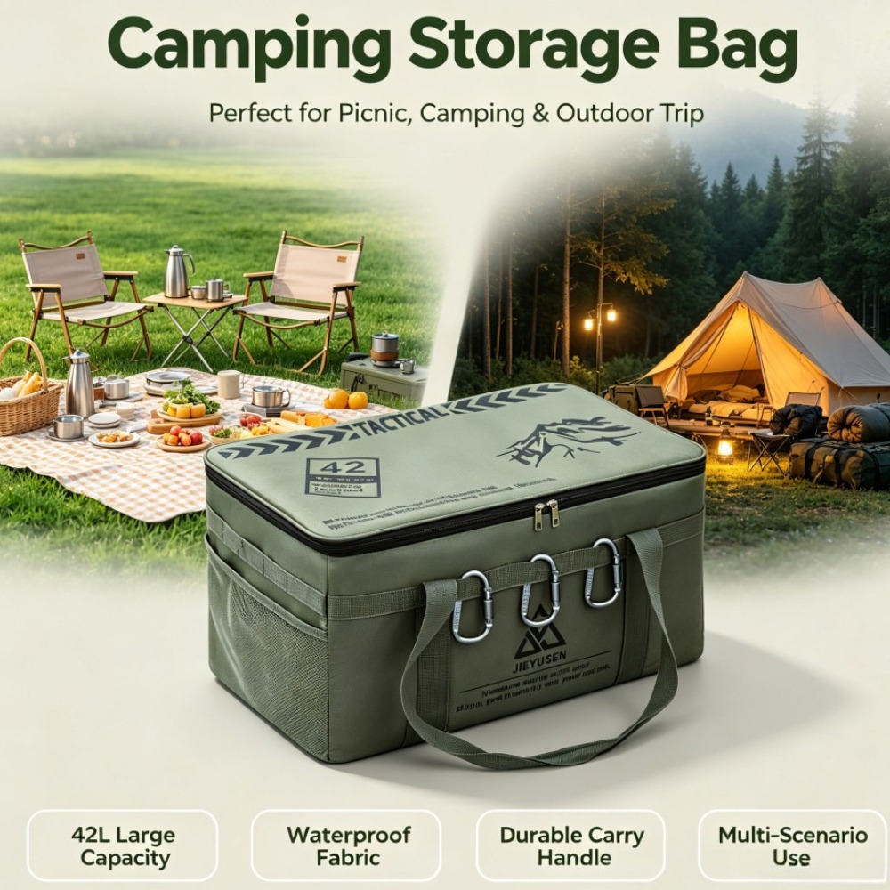 Outdoor Camping Uk - 30/42L 折りたたみ式ポータブル屋外ピクニック食器収納ボックス戦術的なキャンプ収納バッグ大容量屋外調理器具