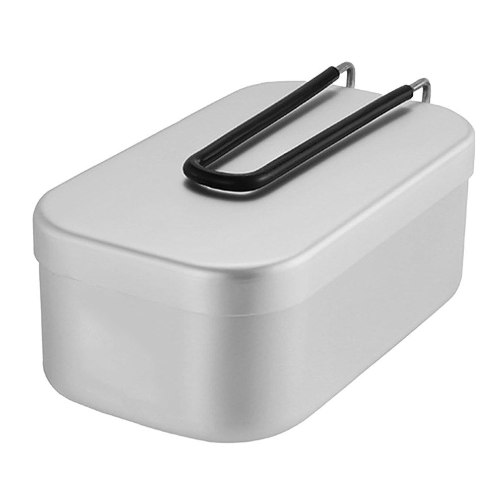 Outdoor Camping Uk - 800 ミリリットルアルミ弁当箱屋外キャンプ調理器具食器折りたたみハンドルピクニックボックス調理食品弁当箱ハイキング用