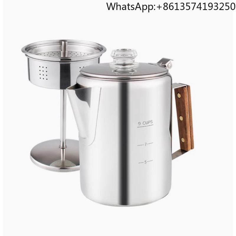 Camp Percolator Coffee - コーヒーパーコレーター キャンプ用コンロトップ、パーコレーターコーヒーポット ステンレス製コーヒーメーカー キャンプ アウトドア 9カップ