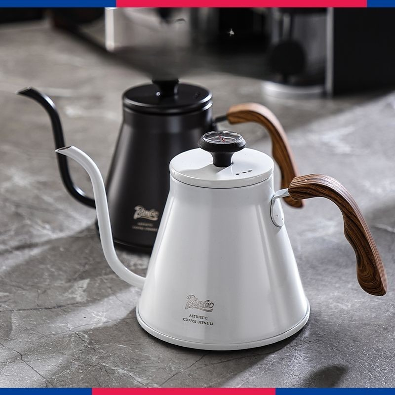 Camp Percolator Coffee - Bincoo コーヒーハンドポット温度表示大容量ステンレス鋼小口コーヒーポット屋外キャンプケトル