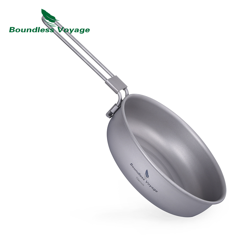 Outdoor Camping Griddle - 折りたたみ式ハンドル付き超軽量チタンフライパン,屋外キャンプフライパン,皿,ti15170b