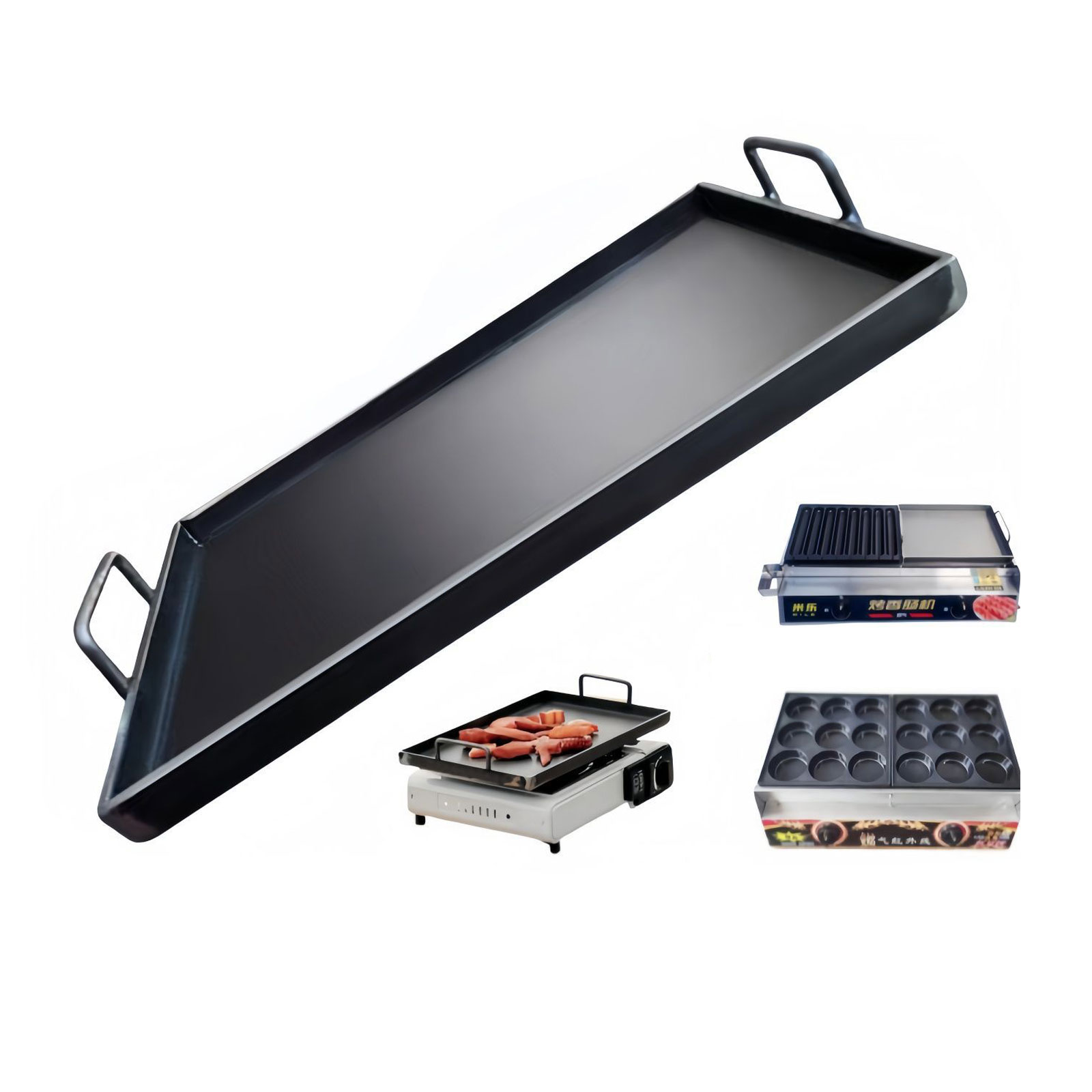 Outdoor Camping Griddle - ポータブルキャンプグリドルプレート、焦げ付き防止鋳鉄フライパン、屋内外キッチン用