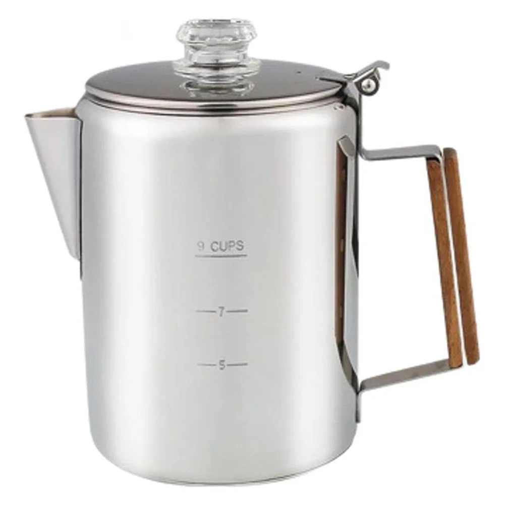 Camp Percolator Coffee - 9 カップコーヒーメーカーキャンプ用コーヒーパーコレーターキャンプ用 9 カップキャンプコーヒーメーカー食品グレードのステンレス鋼