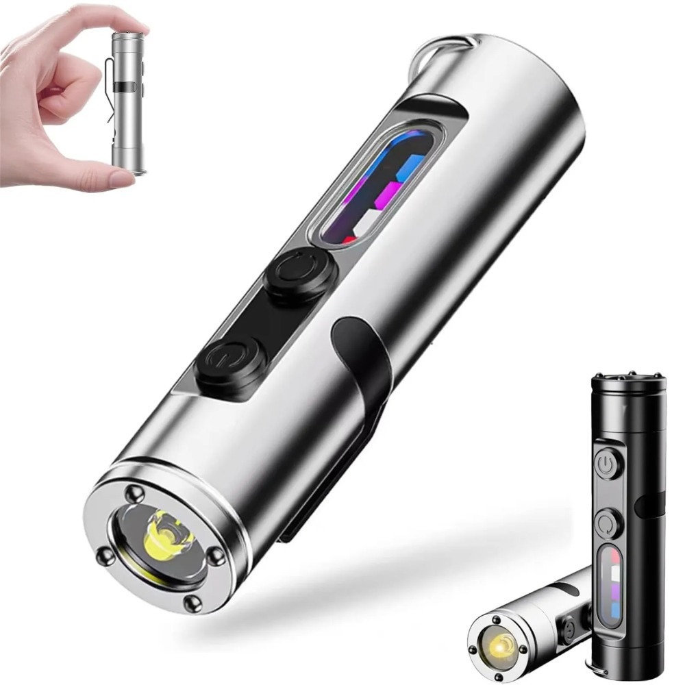 Outdoor Camping Lampe - LED 懐中電灯ミニポータブル EDC トーチ Type-C 充電式磁気ハットクリップランプ