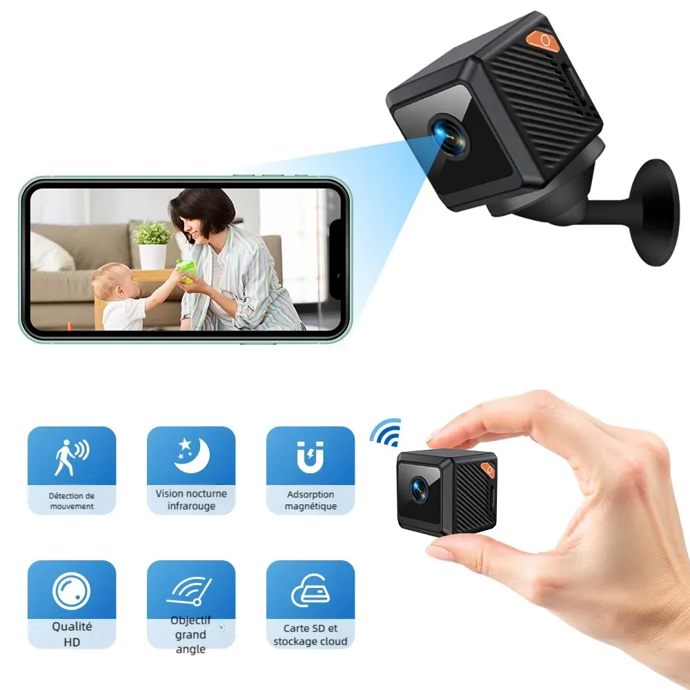Outdoor Camping Videos - W02 1080Pミニセキュリティ保護ホームナイトビジョン監視屋外キャンプWIFI超小型スマートホームカメラCCTVビデオ