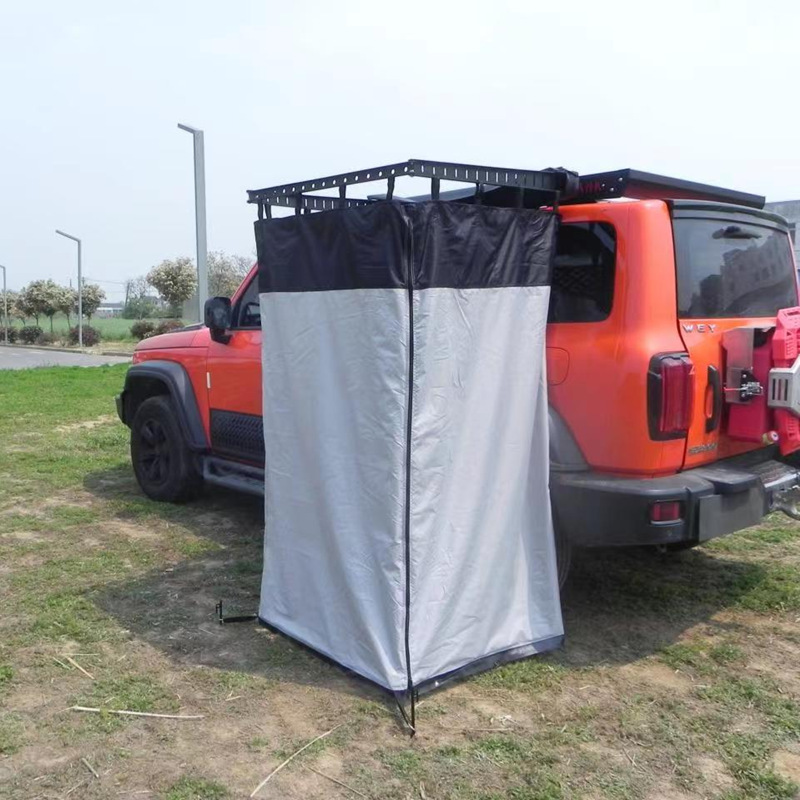 Outdoor Camping Lighting - 屋外キャンプシャワーテント 車用サイドシャワーテント トイレ兼入浴テント 内蔵LEDストリップライト