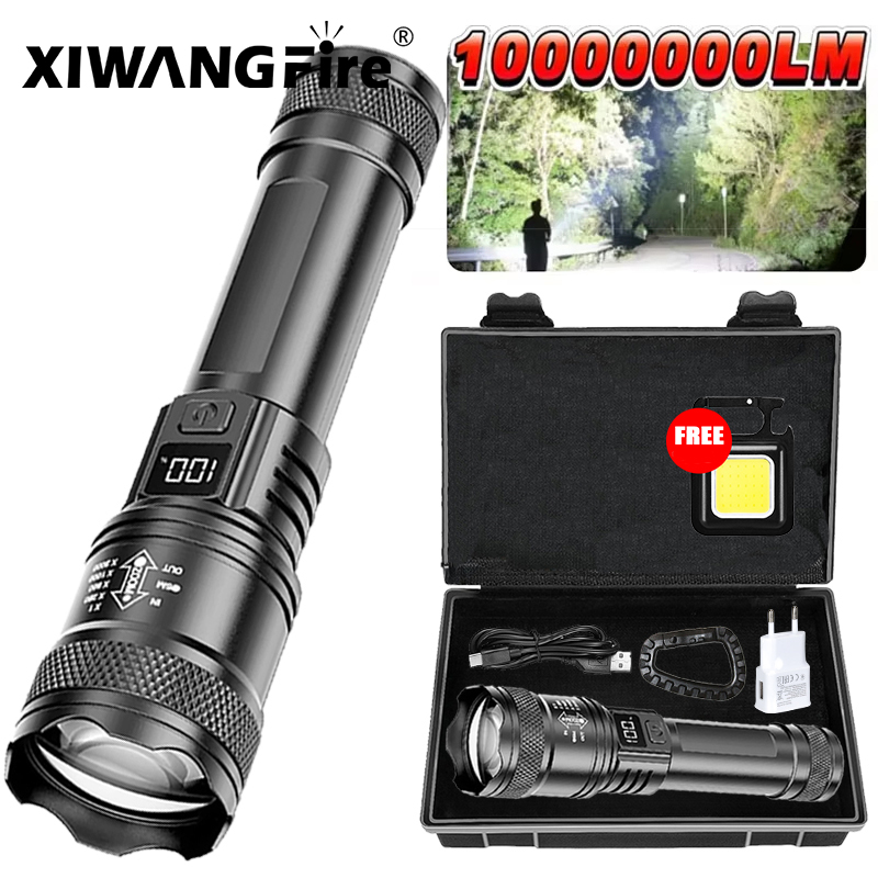 Outdoor Camping And Fishing - 超高輝度 LED 懐中電灯 2000LM Type-C 充電式長距離ズーム戦術トーチ屋外緊急キャンプ釣りランタン