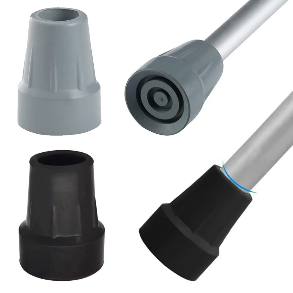 Trekking Poles - 1Pc ブラック/グレー 19 ミリメートル/22 ミリメートルステッキ足ゴムヘッド松葉杖アクセサリートレッキング交換ノンスリップゴム松葉杖のヒント