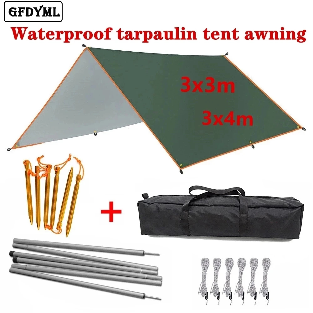 Waterproof Tarp Shelter - 超軽量防水日よけ,屋外キャンプハンモック,ビーチシェルター,4x3m,3x3m,3x3m