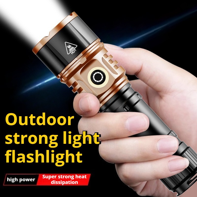 Outdoor Camping Lighting - 強力な光ハイパワー LED 懐中電灯タイプ C 充電防水アルミ合金トーチ屋外キャンプランタンパトロール