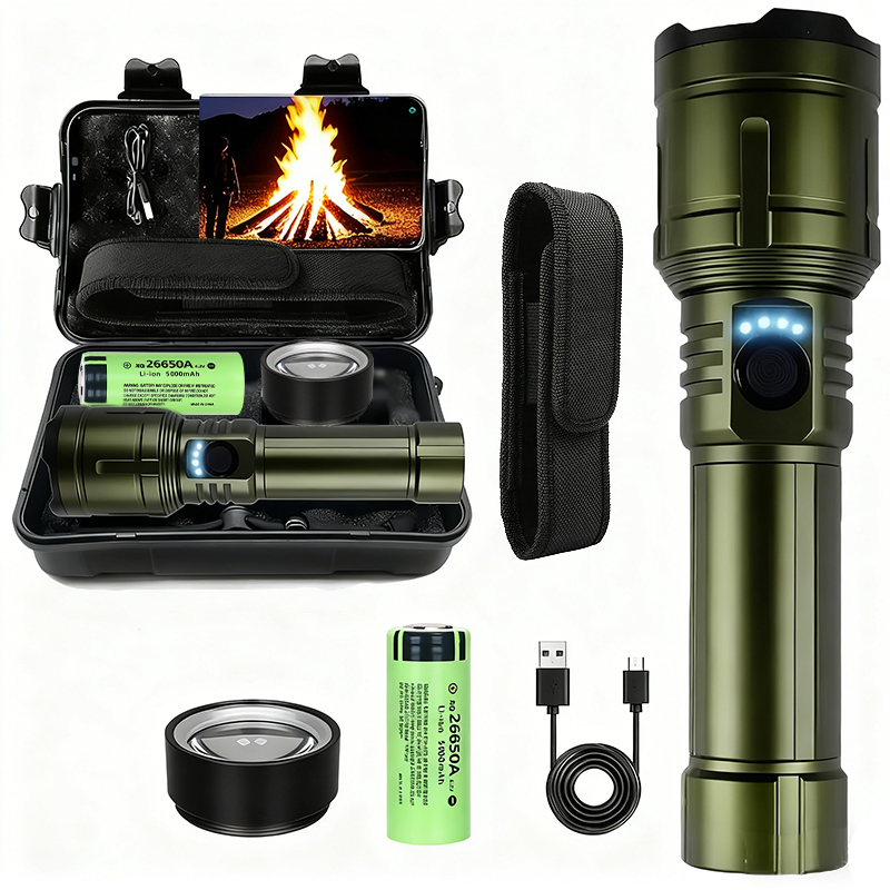 Outdoor Camping Lampe - 超強力懐中電灯集中点火懐中電灯防水軍事戦術ランプ屋外キャンプアドベンチャートーチ