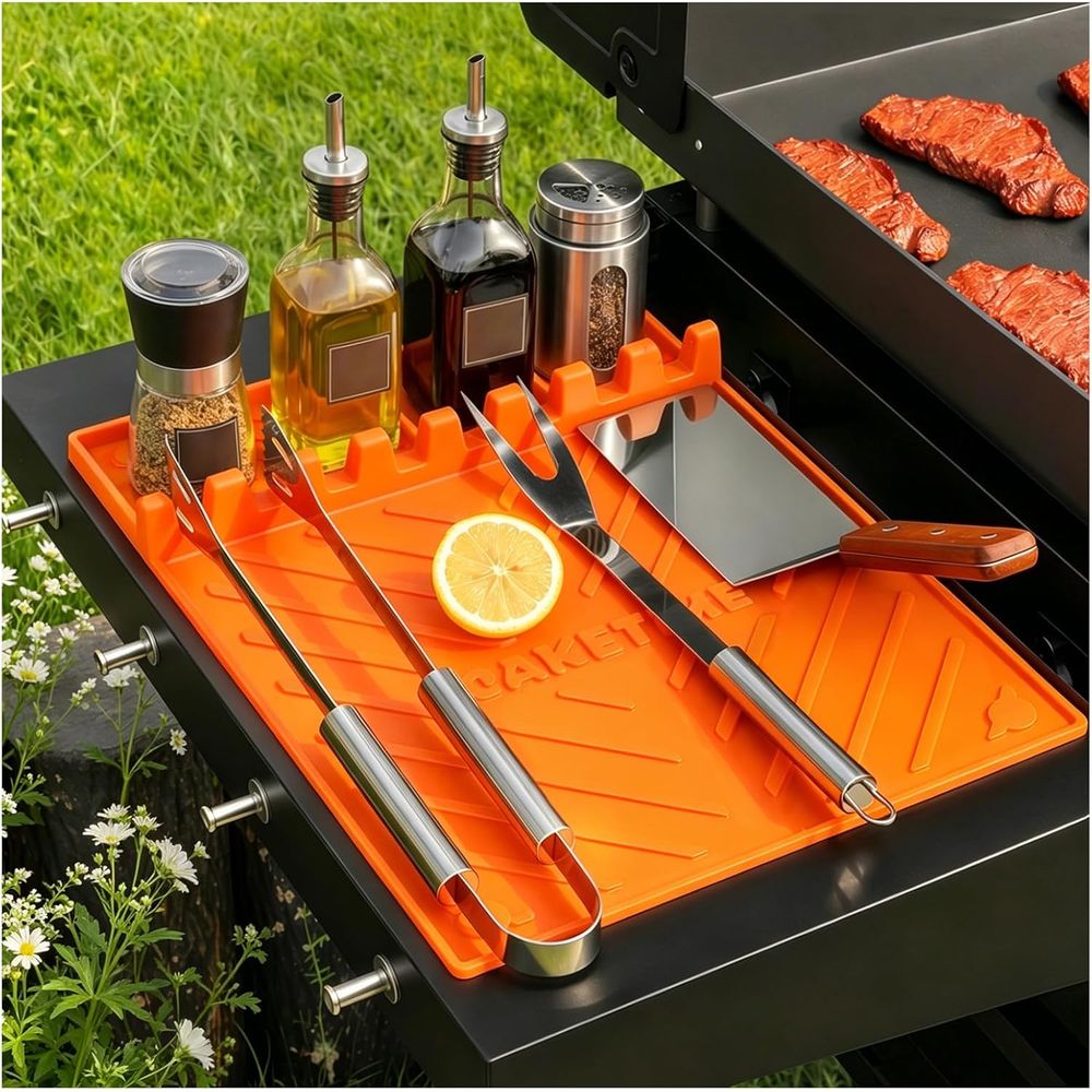 Outdoor Camping Griddle - シリコン製グリルマットまたはグリドルアクセサリー、調理キッチン、バーベキューの必需品、カウンタートップ、屋外キャンプ、芝生用
