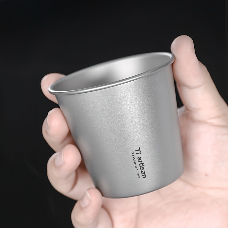 Outdoor Camping Uk - 200 ミリリットルチタン単層屋外キャンプカップポータブルコーヒーカップ防錆耐久性のある水カップお手入れが簡単な飲料用具