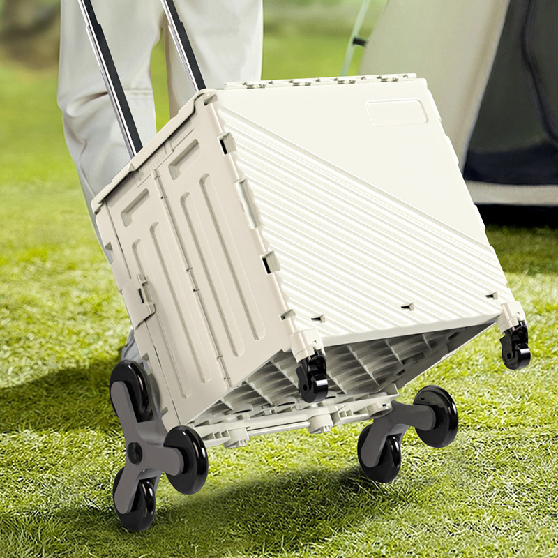 Outdoor Camping Shop - 折りたたみ式ショッピングカート、ポータブル軽量多目的ユーティリティワゴン、食料品、キャンプ、アウトドア、家庭用、耐久性のあるホイール付き