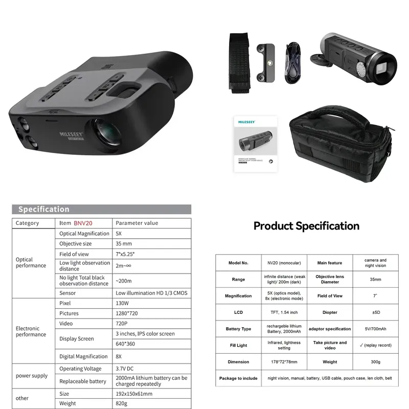 Outdoor Camping Videos - デジタルナイトビジョンNV20 BNV20 TNV10用ブランド、アウトドアキャンプ観察望遠鏡、狩猟用写真・ビデオ撮影