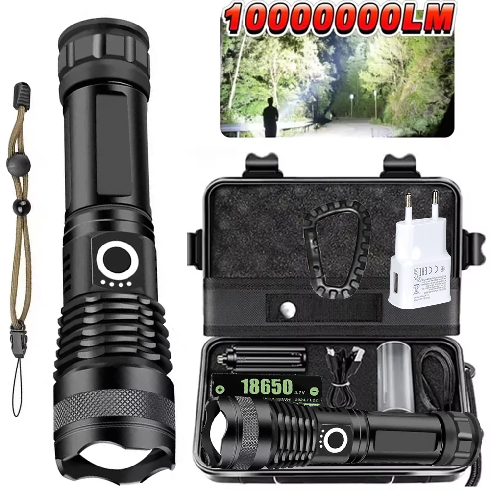 Outdoor Camping And Fishing - ハイパワー LED 懐中電灯充電式 5 モードアルミ合金伸縮ズームトーチ戦術ランプ屋外キャンプ釣り用