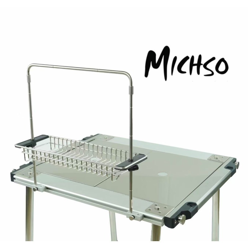 Outdoor Camping Table With Storage - ミシュソ TTAシリーズ キャンプテーブル 拡張ブラケット 多層収納棚 アウトドア