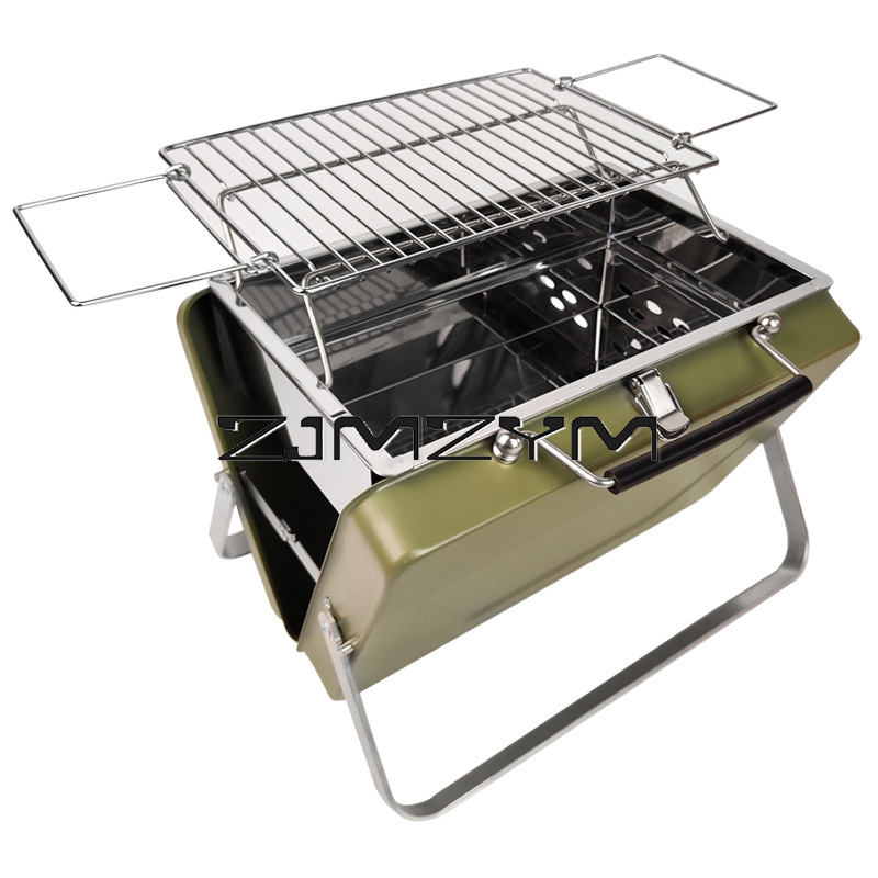 Outdoor Camping Griddle - 折りたたみ式バーベキューグリル、高さ調節可能、メッシュグリル、家庭用キャンプピクニックストーブ、グリドル、軽量ハンドヘルド炭火焼きグリル
