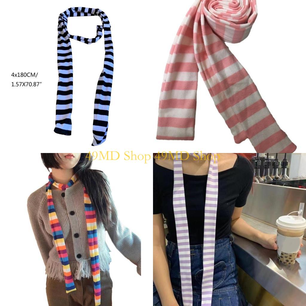 Outdoor Camping Shop - 女性用の49MDストライプパターンスカーフサマーシンスカーフ女性キャンプショッピングスカーフ