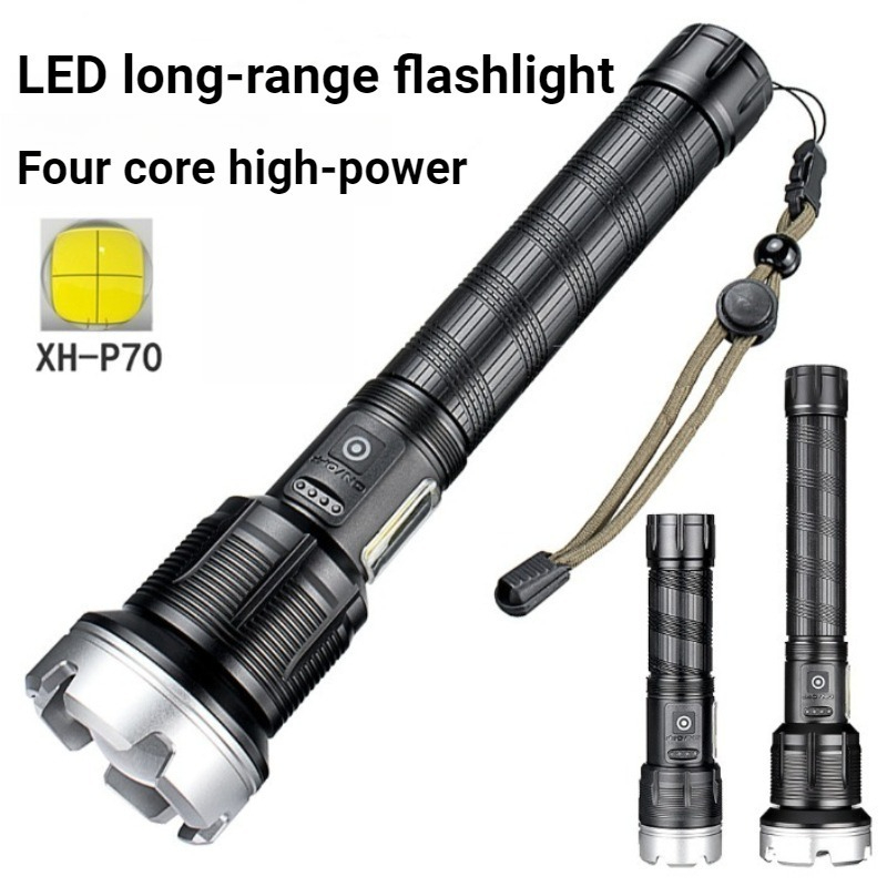 Outdoor Camping And Fishing - ハイパワー LED 懐中電灯伸縮式長距離パワーディスプレイズーム充電式トーチアウトドアキャンプ夜釣り