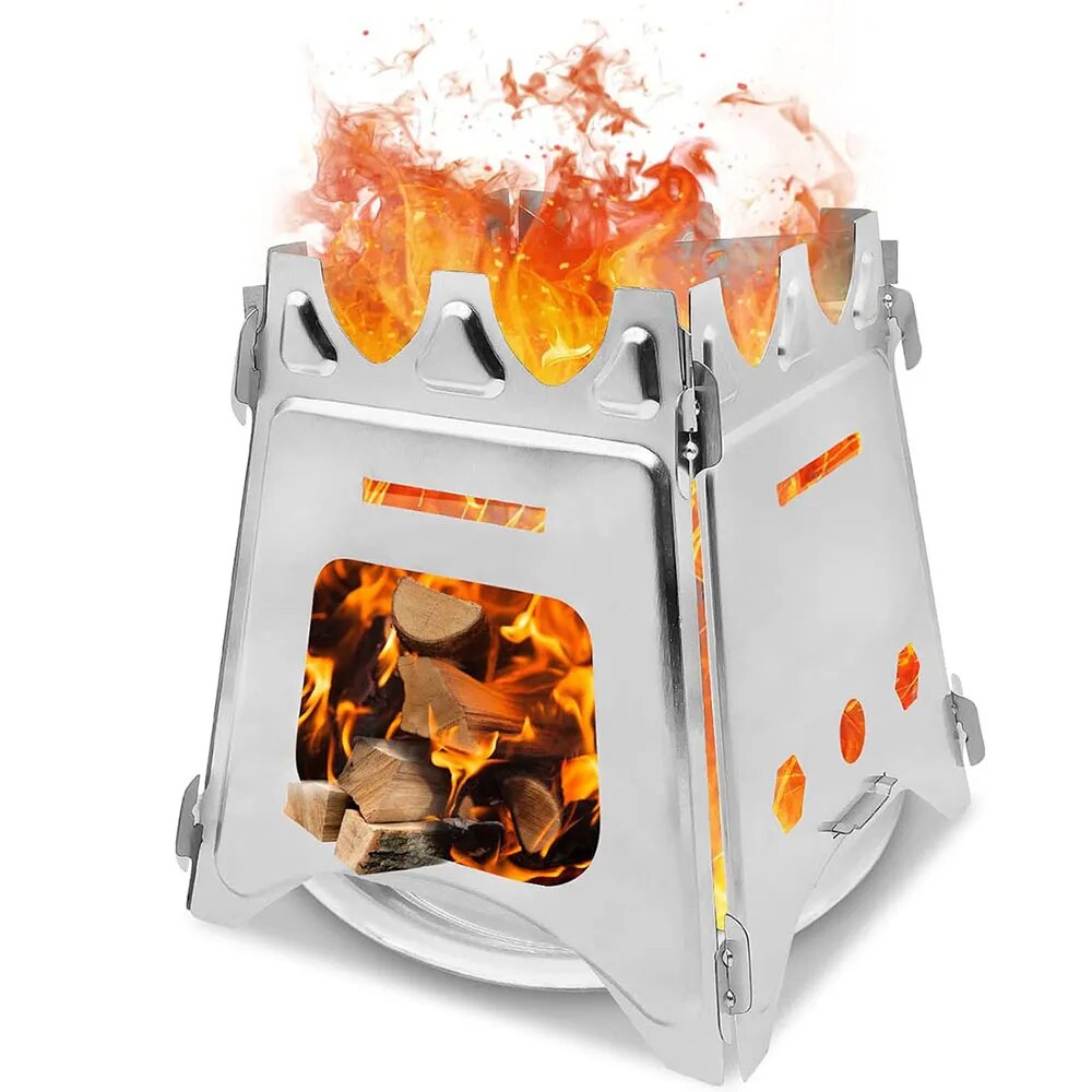 Outdoor Camping Stove Wood - 折りたたみ式薪ストーブ屋外ハイキング旅行バーベキュー用ポータブル
