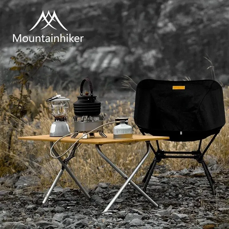 Outdoor Camping Table With Storage - MOUNTAINHIKER 2/3 竹製折りたたみテーブル アウトドア キャンプ ポータブル