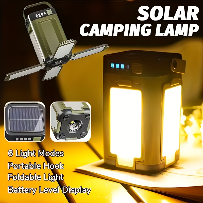 ソーラー充電式折りたたみ式2000mAhパワーバンク付き屋外 - Outdoor Camping Lighting のレビューと価格