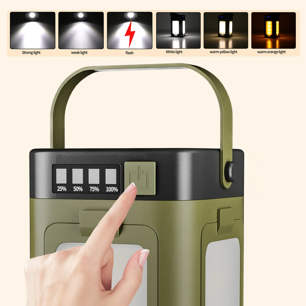 ソーラー充電式折りたたみ式2000mAhパワーバンク付き屋外 - Outdoor Camping Lighting のレビューと価格