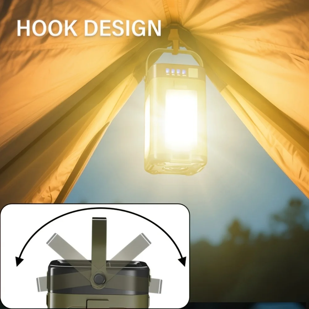 ソーラー充電式折りたたみ式2000mAhパワーバンク付き屋外 - Outdoor Camping Lighting のレビューと価格