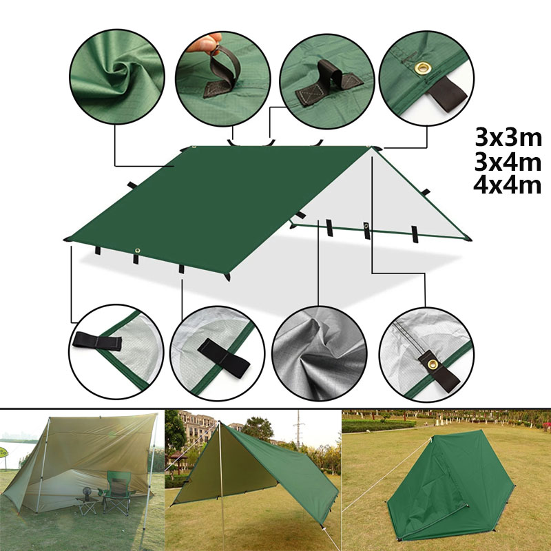 屋外の日よけ,キャンプやアウトドアアクティビティ用の防水日よ - Waterproof Tarp Shelter のレビューと価格