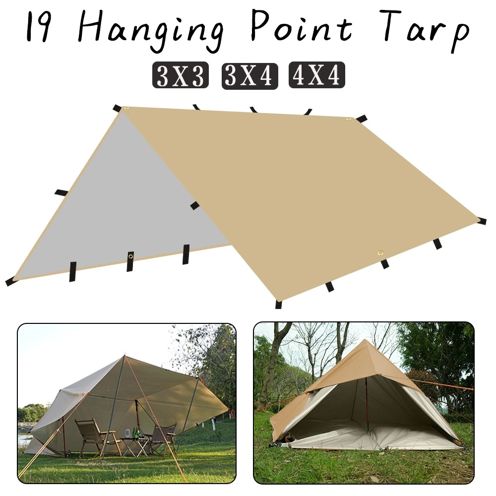 屋外の日よけ,キャンプやアウトドアアクティビティ用の防水日よ - Waterproof Tarp Shelter のレビューと価格