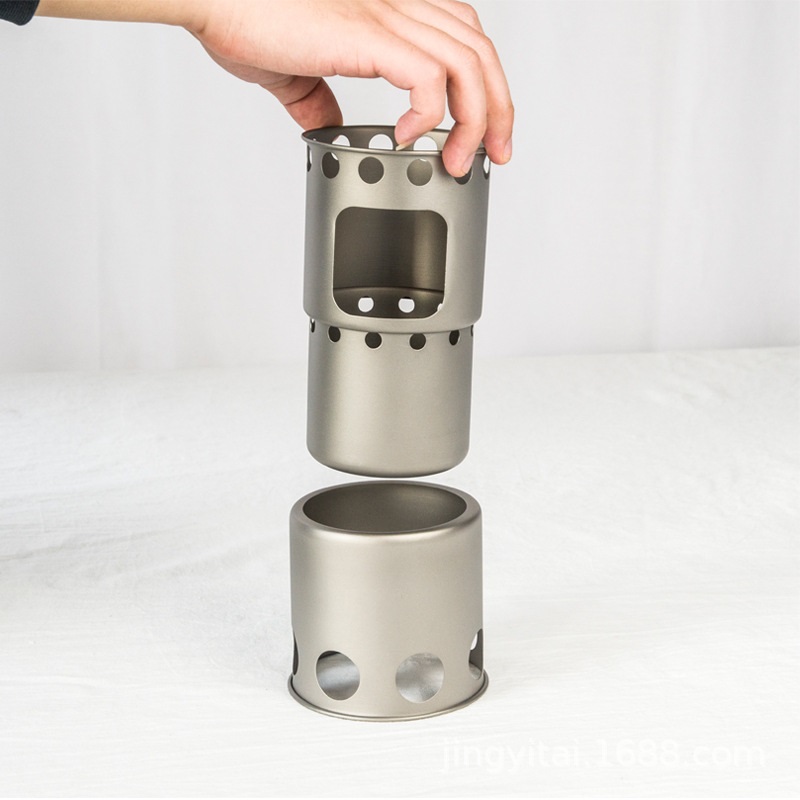 キャンプ用小型チタン製薪ストーブ ポータブルDIY分割式ソリ - Outdoor Camping Stove Wood のレビューと価格