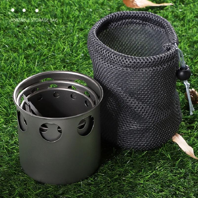 キャンプ用小型チタン製薪ストーブ ポータブルDIY分割式ソリ - Outdoor Camping Stove Wood のレビューと価格